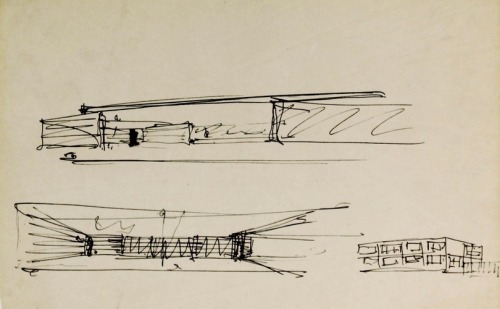 aic-design: Hubbe House, Magdeburg, Germany, Perspective Study, Ludwig Mies van der Rohe, 1935, Art 