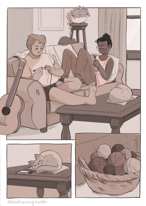 debisdrawing:A little comic about love and crochet.Also the result of listening to Futile Devices by
