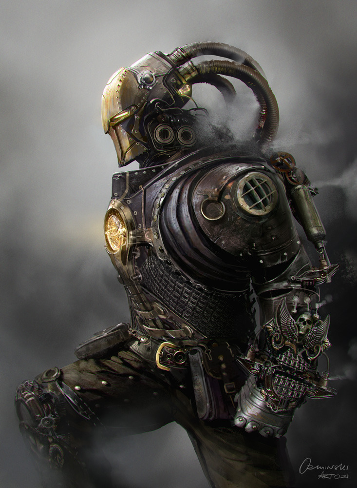 thecyberwolf:Steampunk Iron ManCreated by Mateusz Ozminski (Artozi) - Facebook