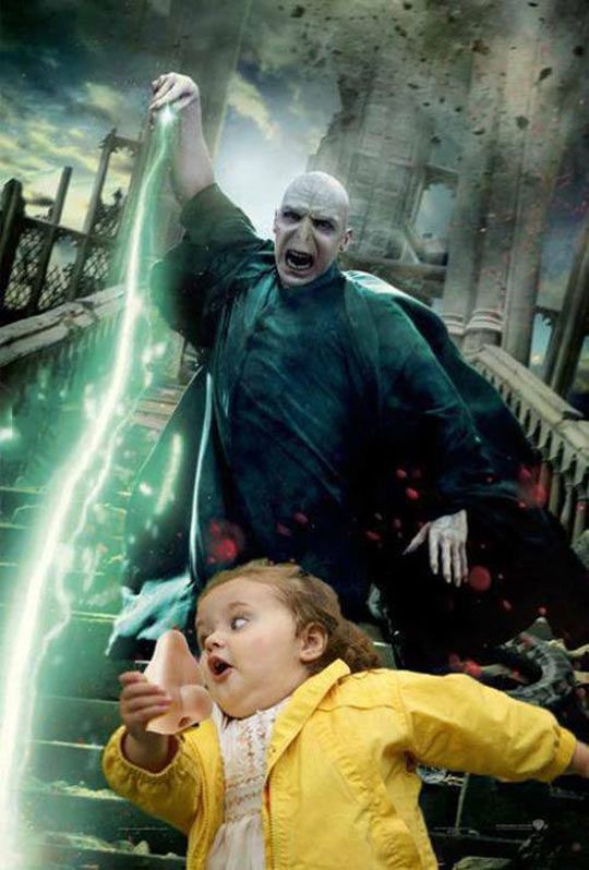 Image tagged with voldemort harry potter running girl meme on Tumblr