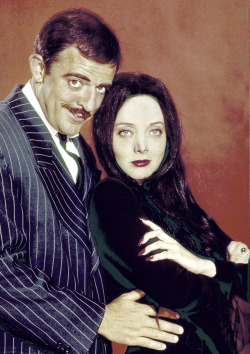 vintageruminance:  Carolyn Jones with John Astin