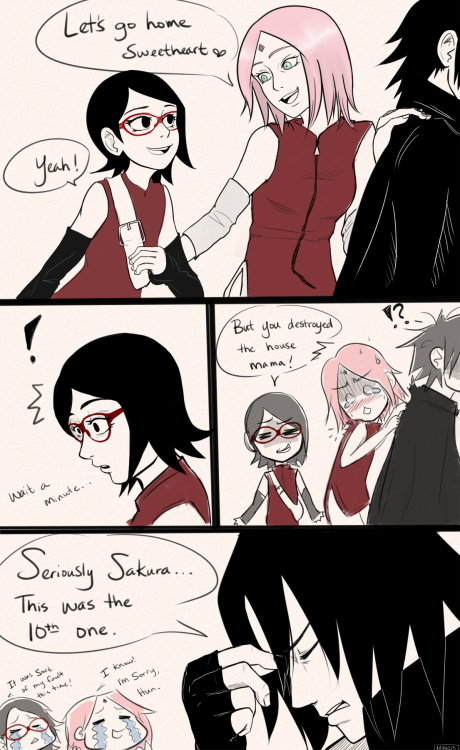 mika213:  So iwillishallandican made a headcanon and I couldn’t resist but to draw it out. LOLOL Poor Sasuke.