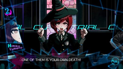 fakedrv3screenshots: Himiko: Welcome to T-G-I-Halloween, where it’s always Halloween!Himiko: I