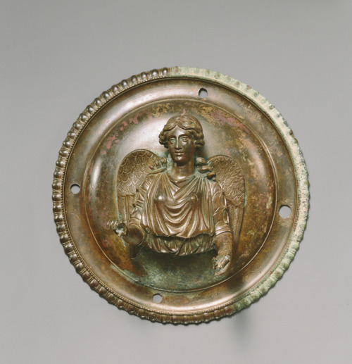 theancientwayoflife:~ Clipeus with Bust of Nike.Culture: RomanPlace of origin: Roman Empire Date: 25