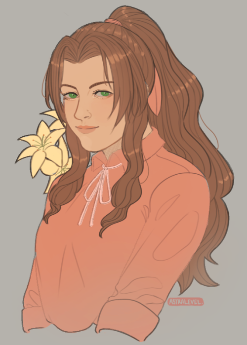 astralevel: one single aerith i drew back when it was her birthday!