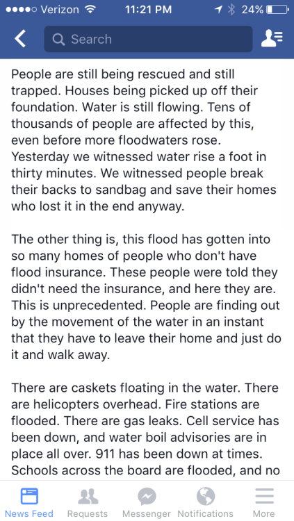 momweed:  velveteen-venus:  As per usual, the media is doing a fucking joke of a job reporting a natural disaster…meanwhile covering Trump and Clinton for 8 hours a goddamn day. If you’re looking to help out southern Louisiana, here’s how.  Items