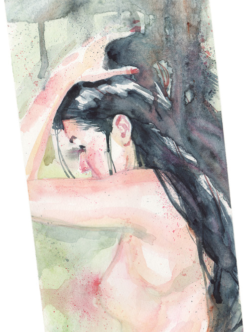 drumondart:  Peeping TomWatercolor on paper