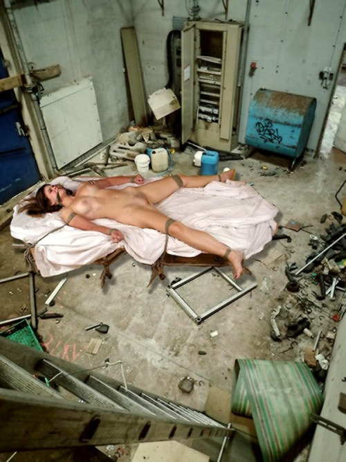 hitmeharrder: Would love to wake up some place like this. Tied down in a filthy room - no idea how I