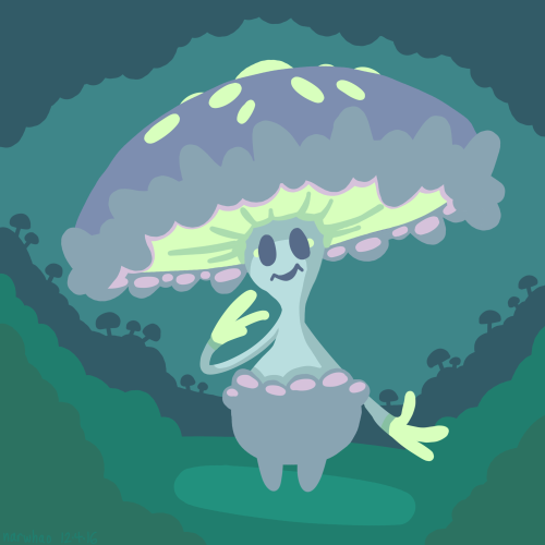 artwhao:local mushroom friend has glow sticks for fingers!!!