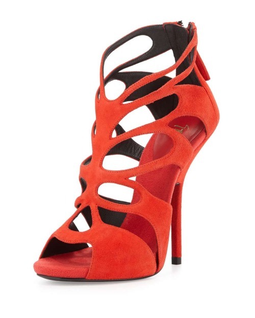 High Heels Blog wantering-dressed-in-red: Giuseppe Zanotti Suede Caged… via Tumblr