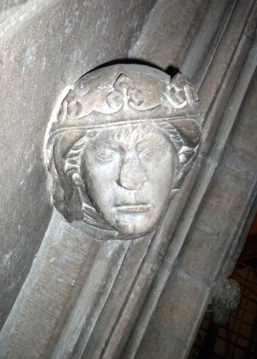 Stone bust of Duchess Ingiburga  mother of King Magnus IV of Sweden, c. 1360