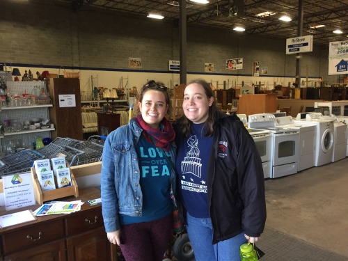 Yesterday we spent four hours helping at the Habitat for Humanity ReStore!  We priced items, or