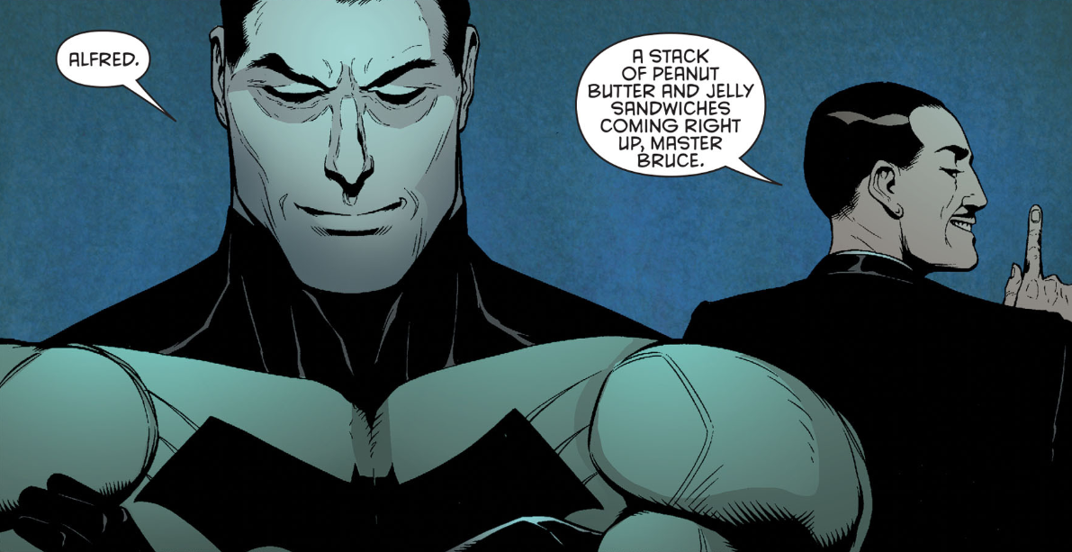 Batman & Robin #34 - “Ties That Bind”
“ written by Peter J. Tomasi
art by Patrick Gleason & Mick Gray
”