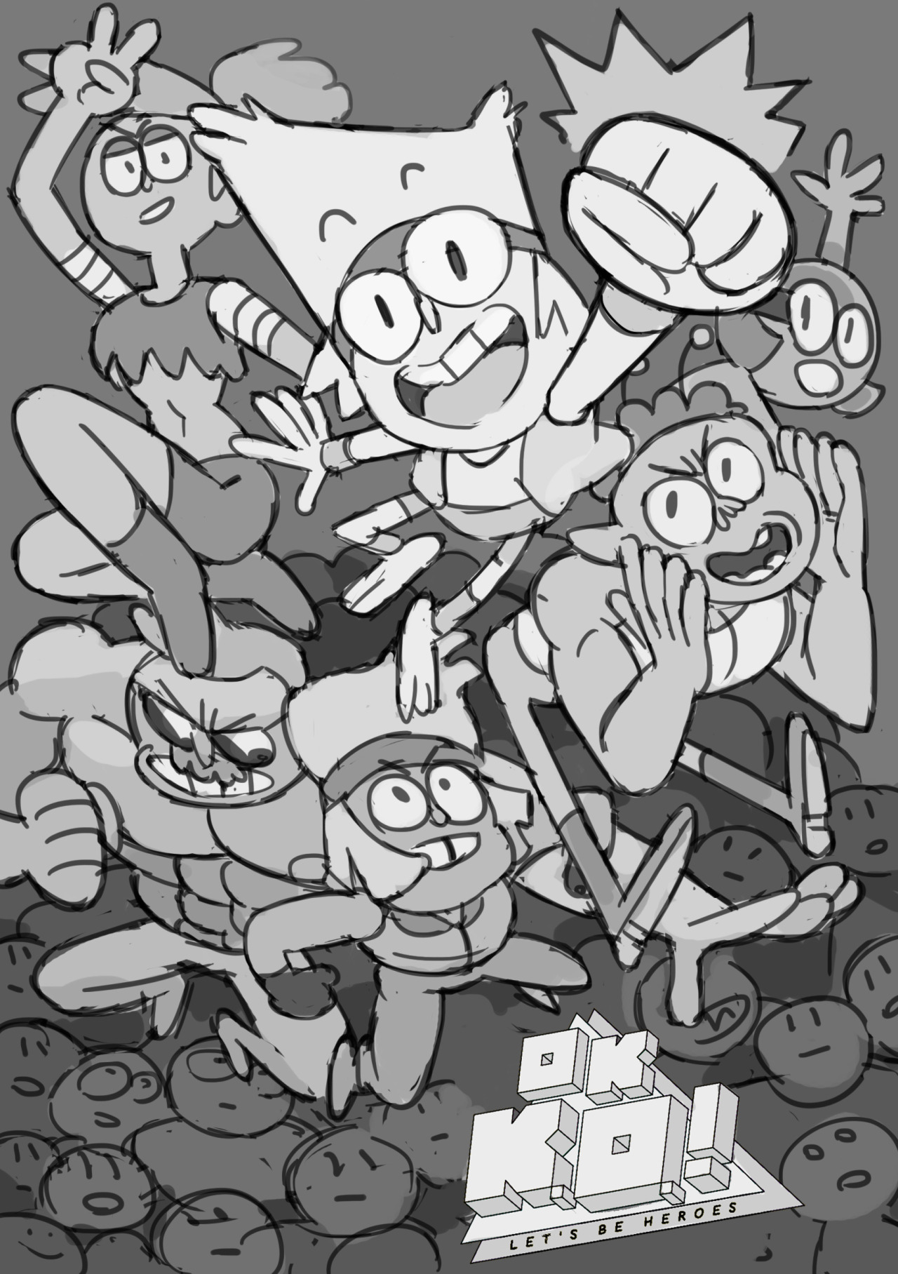 insidematthieu:  Here are the initial layout ideas for the OK KO poster that I did