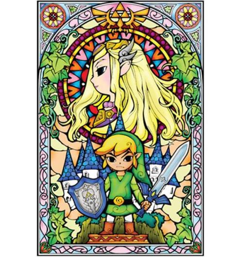 This piece of The Legend of Zelda inspired art uses a large menagerie of shapes. Ranging from geomet