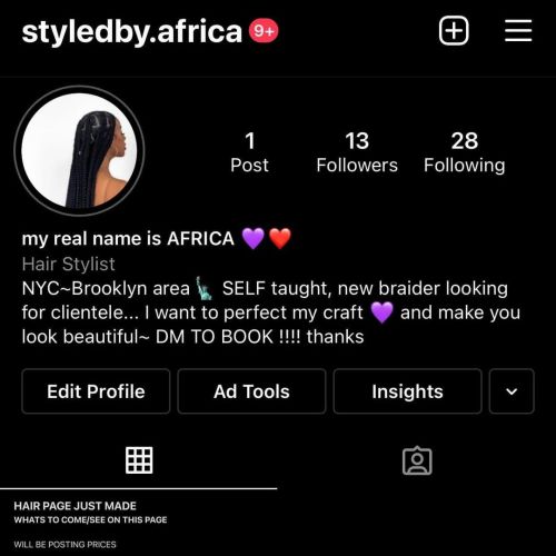 For your #brooklyn #NYC #braids needs hit up my daughter Africa #MHSXMJ https://www.instagram.com/p
