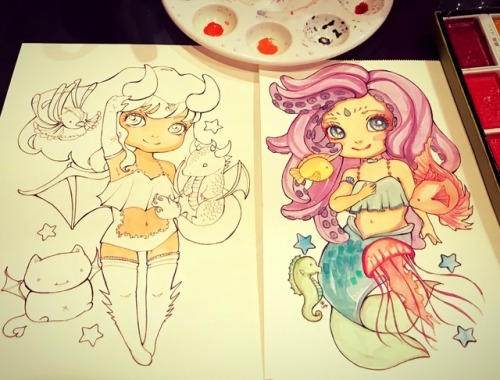 More inktober paintings! Doing 4 elements&hellip;hope the two above are obvious! XD
