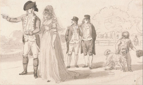 A family in Hyde Park by Paul Sandby (1731-1809)