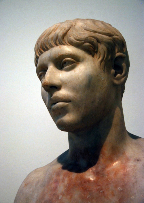 Portrait of a youth. From Eleusis. 218-222 AD. Time of emperor Elagabalus. Pentelic marble. National