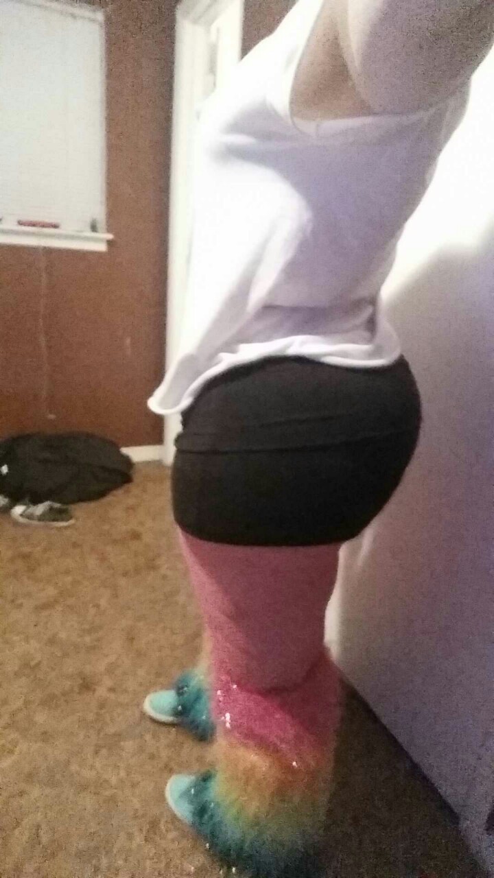ticklemeviking:  What my best friend decided to have me wear to Glow Rage tonight.