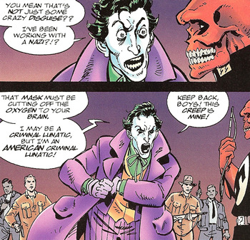 peaceblank:  anaivephilosopher:  jokerisms:  joker isn’t racist, he kills everyone joker isn’t sexist, he thinks everyone that’s not him isn’t important joker isn’t homophobic, he’s doesn’t like the batfamily in general, straight or gay