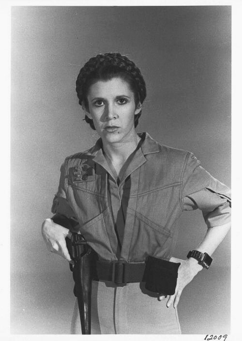 Official promotional pictures of Carrie Fisher as Princess Leia Organa for Star Wars: Return of the 