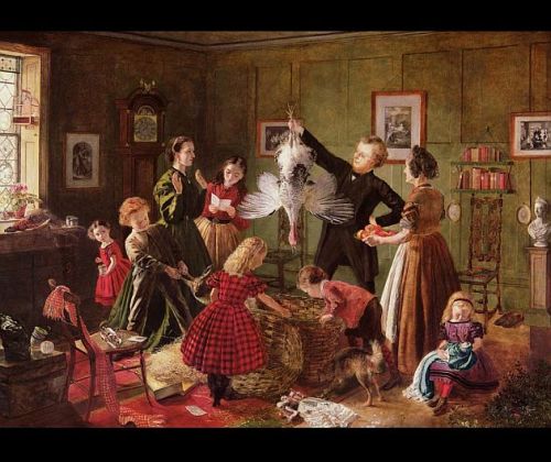 The Christmas Hamper by Robert Braithwaite Martineau (England, 1826-1869). 