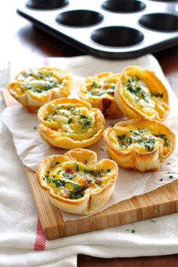 nom-food:  Quiche toast cups