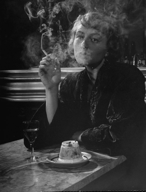 vintageeveryday:Ingrid Bergman smoking cigarette