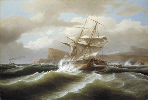 An American Ship in Distress, Thomas Birch, 1841