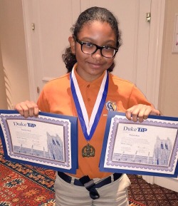 flip–fone: from the mother:  “Hey Everyone!   My 13 yr old Naliah was just accepted into the Duke University TIP program Summer studies program for Cryptology and Number Theory. She will be attending Rice University for 3 weeks during july and staying