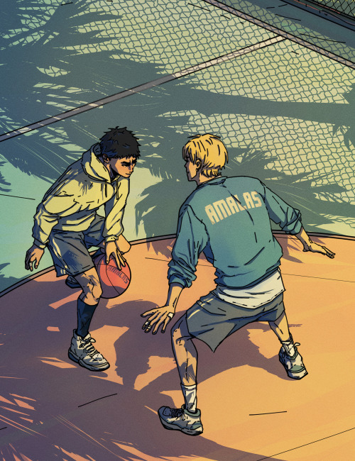 amalasdraws:  Kasamatsu and Kise enjoying a sunny afternoon.My final pic for the “Can Do!!” knb fanzine.