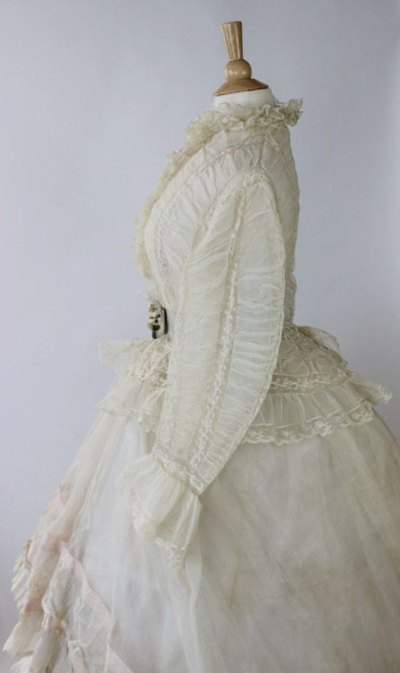 Wedding ensemble of Louise Loomis Burrell from Little Falls, NY, 1868 