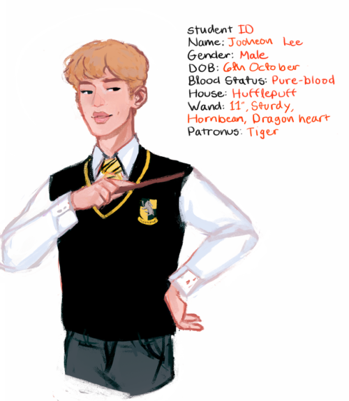 the whole of my monsta x hogwarts au profiles from twitter ✨
