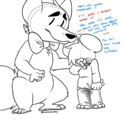 coffinpaws:  Ok so, at first Eugene was kind of put off by Pooky’s “issue” because he didn’t actually TELL him he had a problem, he just kind of….let Eugene find out. &lt;w&lt;;;But over time Eugene got used to it and is almost always there