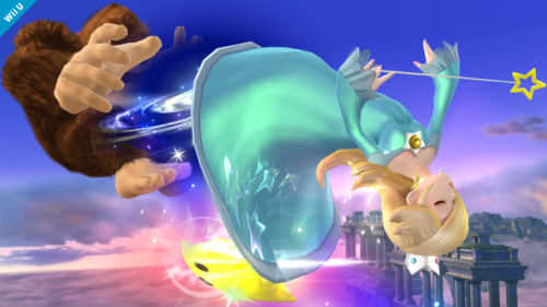 supersmashbrospics:Rosalina &amp; Luma Launch Into Battle!Rosalina is starting right at Peach&rsquo;