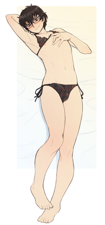 ittla: P5′s Ren in a plaid bikinicommission