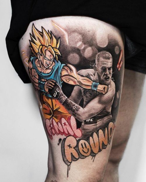 Amazing anime Conor McGregor @thenotoriousmma tattoo by Nacho Frias @nacho.frias ! 