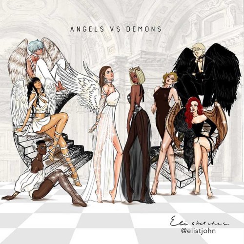 ANGELS vs DEMONS Collection #ElistjohnVersus #FashionIllustration www.instagram.com/p/CNZxbK