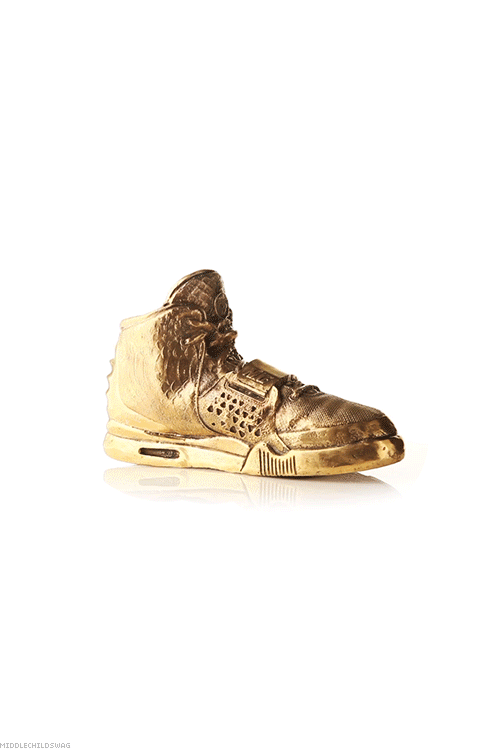 middlechildswag:  Gold Air Yeezy II