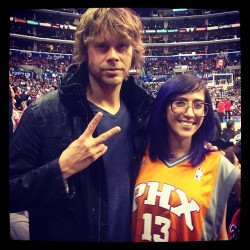 Sat next to @ericcolsen all night. Thanks for being super cool. #sorryimahugesunsfan #notactuallysorrythough #youreahilariousman (at STAPLES Center)