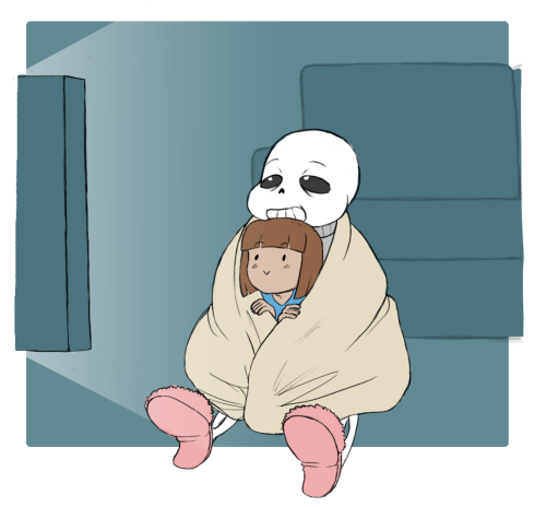 XXX ohheyimpaola:  sans and frisk cuddling gives photo