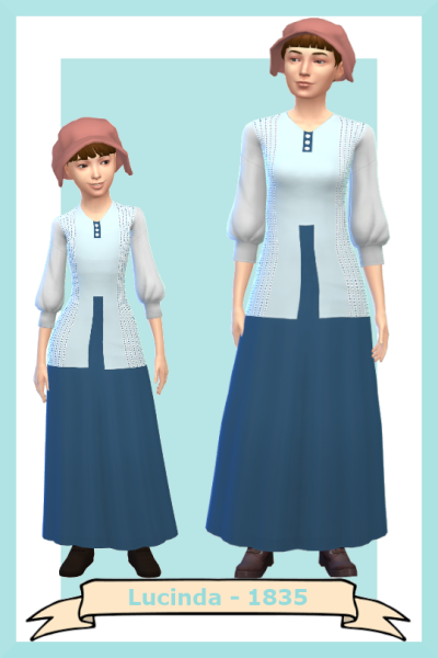Historical Fiction Sims : Lucinda's Patchwork Dress - BGC