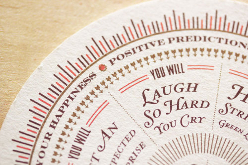 Self-promotional Fortune Teller coasters by Seamless Creative.