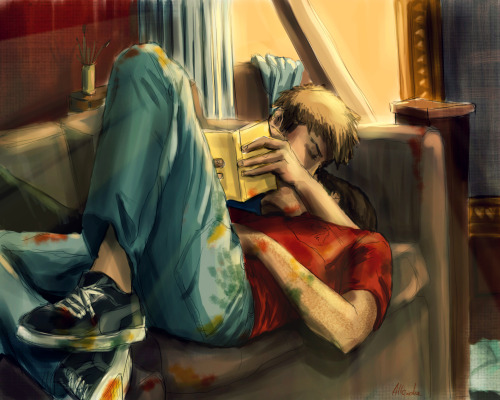 allexche:One simply does not draw just JeanMarco cuddling, without creating some headcanons.Marco is