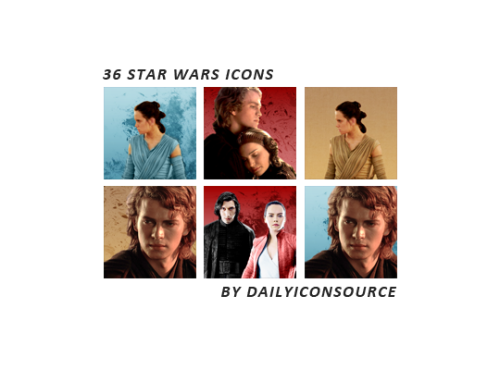 dailyiconsource:  REQUESTED: ICONS OF REY, REY/KYLO, ANAKIN, ANAKIN/PADME  Icons are 250 x 250 
