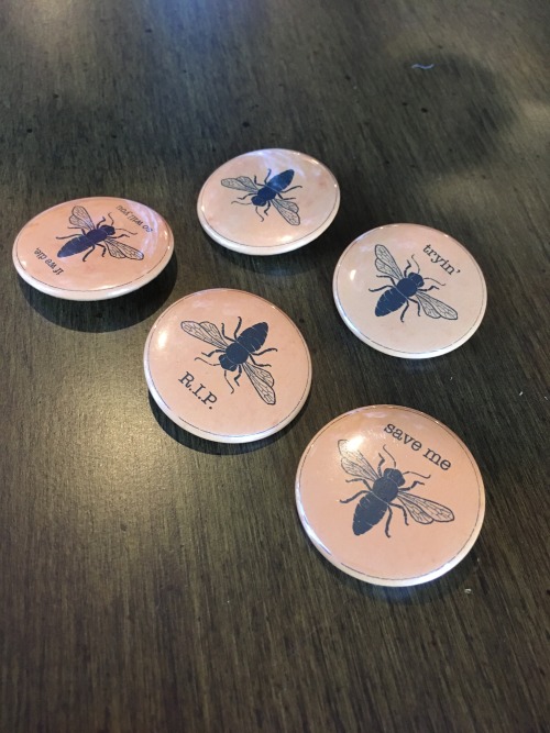 bee pins!!!! who doesn’t love a cute little button on their purse, bag, jacket, etc. that remi