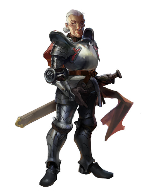 bornbymidnight:made this painting for my portfolio. It’s one of the old lady knights I po