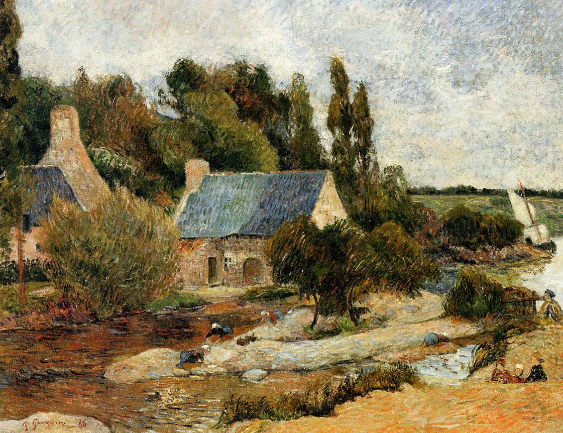 paulgauguin-art:  Washerwomen at Pont-Aven, 1886 Paul Gauguin