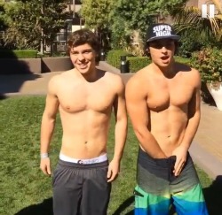 celebgosspb:  Oh look #Emblem3 stars Wesley Stromberg &amp; Keaton Stromberg took on #ALSIceBucketChallenge and got naked doing so! What a treat!